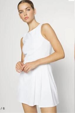 Sweaty Betty Grand Slam Tennis Dress Small White Pleated Pickleball